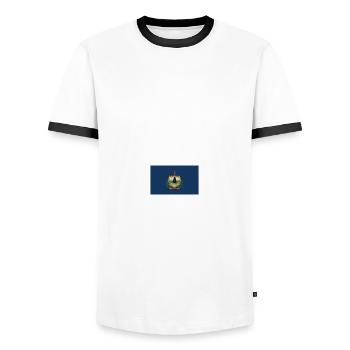 Vermont - Men's Ringer Shirt - white/black - Front - AI Model Female 172 light (172cm) & AI Model Male 178 dark (178cm)