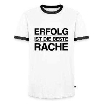 Erfolg ist die beste Rache - Männer Kontrast-T-Shirt - Weiß/Schwarz - Vorne - AI Model Female 172 light (172cm) & AI Model Male 178 dark (178cm)