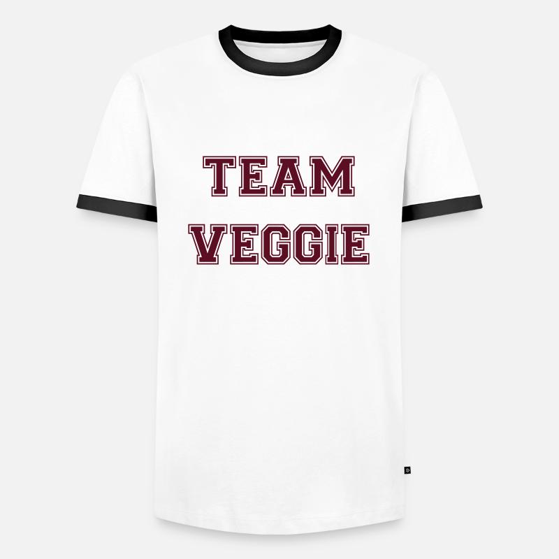 Team Veggie - Männer Kontrast-T-Shirt - Weiß/Schwarz