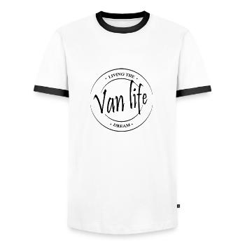 Van vie - T-shirt contrasté Homme - blanc/noir - Devant - AI Model Female 172 light (172cm) & AI Model Male 178 dark (178cm)