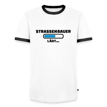 Straßenbauer - Männer Kontrast-T-Shirt - Weiß/Schwarz - Vorne - AI Model Female 172 light (172cm) & AI Model Male 178 dark (178cm)