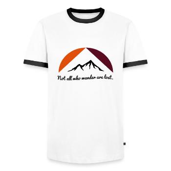 bougeotte - T-shirt contrasté Homme - blanc/noir - Devant - AI Model Female 172 light (172cm) & AI Model Male 178 dark (178cm)
