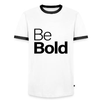 Be Bold - Men's Ringer Shirt - white/black - Front - AI Model Female 172 light (172cm) & AI Model Male 178 dark (178cm)