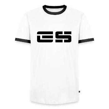 GS Modern Stencil - Männer Kontrast-T-Shirt - Weiß/Schwarz - Vorne - AI Model Female 172 light (172cm) & AI Model Male 178 dark (178cm)