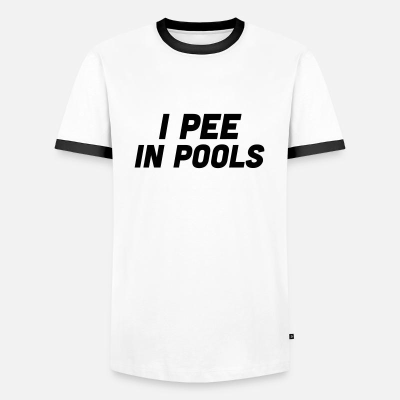 I pee in Pools - Männer Kontrast-T-Shirt - Weiß/Schwarz