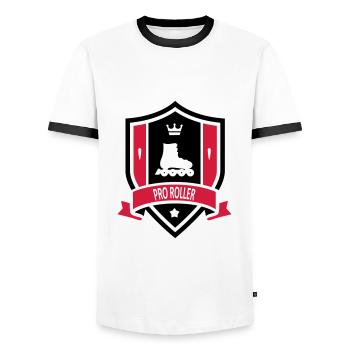 Pro Roller - Men's Ringer Shirt - white/black - Front - AI Model Female 172 light (172cm) & AI Model Male 178 dark (178cm)