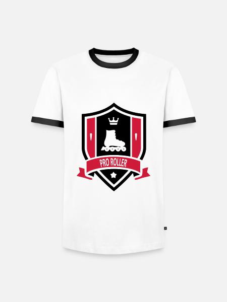 Pro Roller - Männer Kontrast-T-Shirt - Weiß/Schwarz