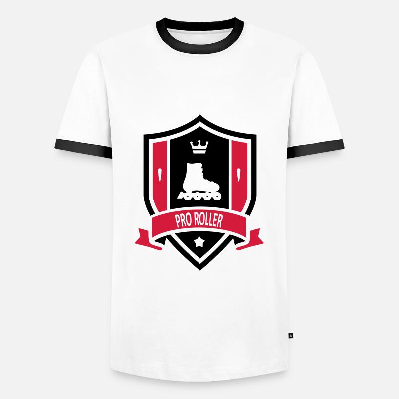 Pro Roller - Männer Kontrast-T-Shirt - Weiß/Schwarz