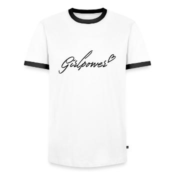 Le pouvoir des filles - T-shirt contrasté Homme - blanc/noir - Devant - AI Model Female 172 light (172cm) & AI Model Male 178 dark (178cm)