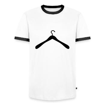 Kleiderbügel - Männer Kontrast-T-Shirt - Weiß/Schwarz - Vorne - AI Model Female 172 light (172cm) & AI Model Male 178 dark (178cm)
