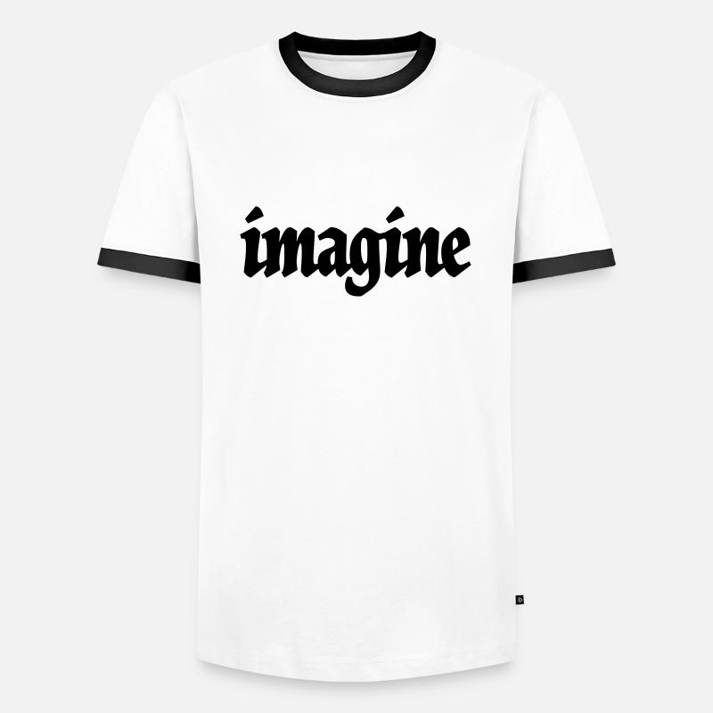 Imagine - Men's Ringer Shirt - white/black