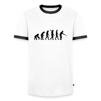 Boule Evolution - Men's Ringer Shirt - white/black - Front - AI Model Female 172 light (172cm) & AI Model Male 178 dark (178cm)