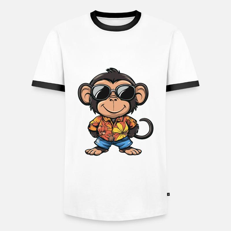 Monkey Comic Vacances - T-shirt contrasté Homme - blanc/noir