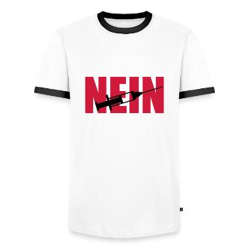 Nein Spritze - Männer Kontrast-T-Shirt - Weiß/Schwarz - Vorne - AI Model Female 172 light (172cm) & AI Model Male 178 dark (178cm)