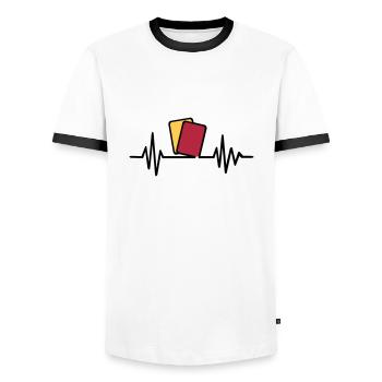 Referee - Men's Ringer Shirt - white/black - Front - AI Model Female 172 light (172cm) & AI Model Male 178 dark (178cm)