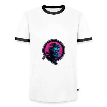 Seigneur des étoiles - T-shirt contrasté Homme - blanc/noir - Devant - AI Model Female 172 light (172cm) & AI Model Male 178 dark (178cm)
