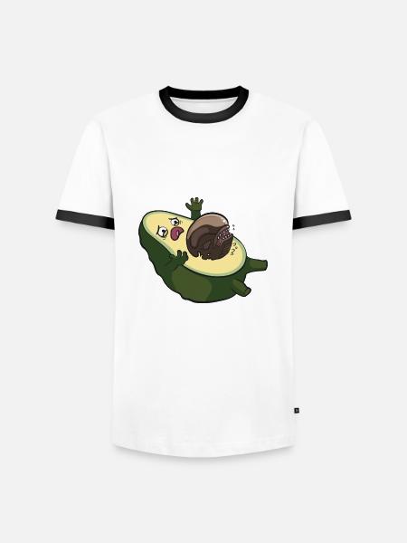 Avocado Alien Aliens Funny Ufo Cinema Movie Gift - Men's Ringer Shirt - white/black