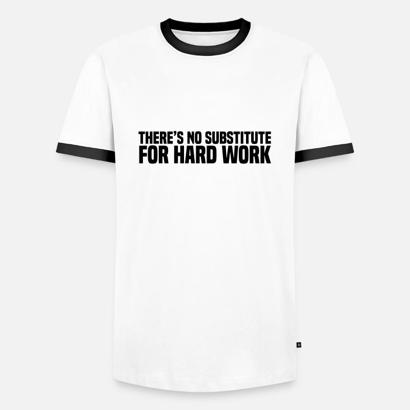 Hard Work - Men's Ringer Shirt - white/black