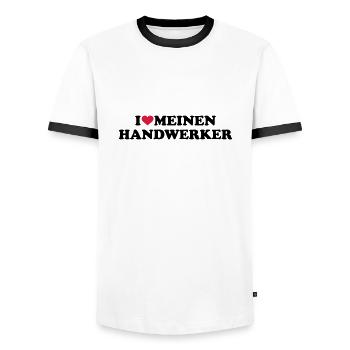 Handwerker - Männer Kontrast-T-Shirt - Weiß/Schwarz - Vorne - AI Model Female 172 light (172cm) & AI Model Male 178 dark (178cm)