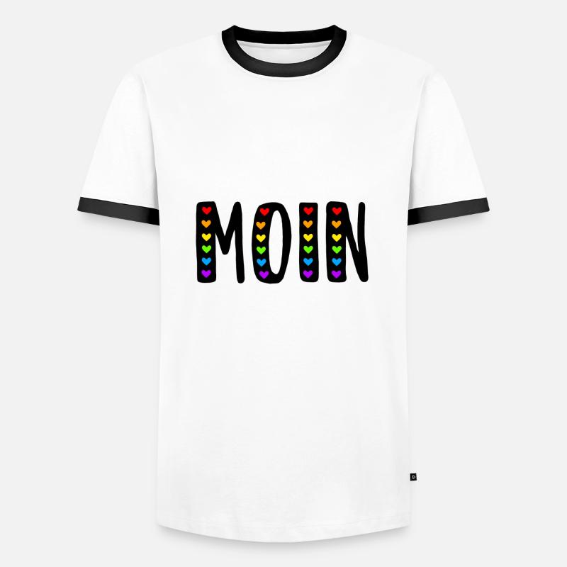 HELLO - Men's Ringer Shirt - white/black