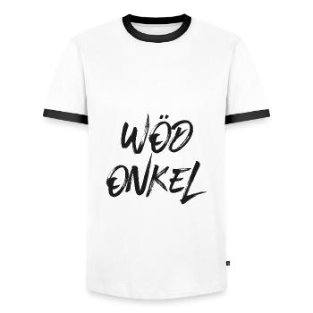 Wöd Onkel Patenonkel Österreich Taufpate - Männer Kontrast-T-Shirt - Weiß/Schwarz - Vorne - AI Model Female 172 light (172cm) & AI Model Male 178 dark (178cm)