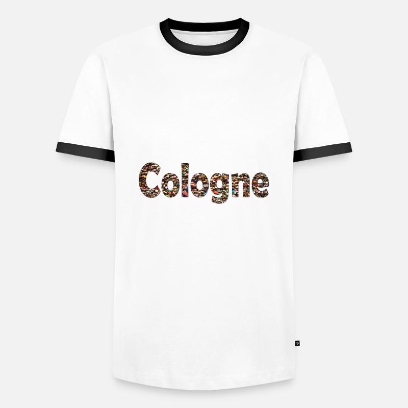 Love Bridge in Cologne - Men's Ringer Shirt - white/black