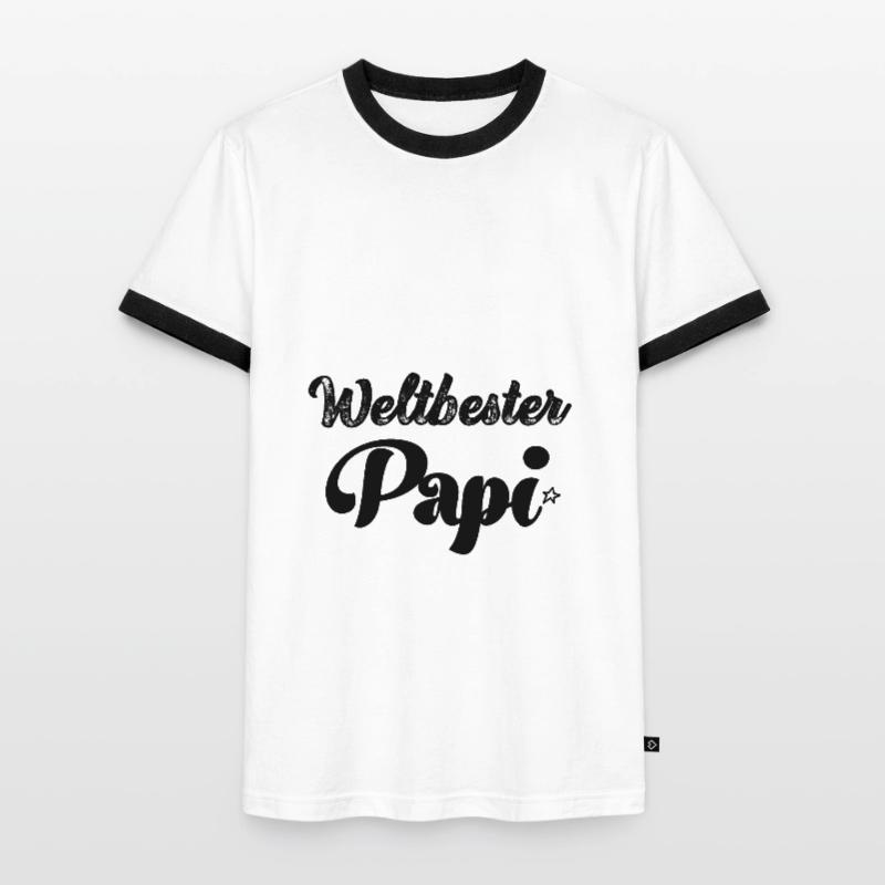 Weltbester Papi Papa Saurus Papi Schweiz Männer Kontrast-T-Shirt