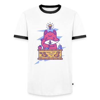 Croyez-moi, je suis un enseignant - T-shirt contrasté Homme - blanc/noir - Devant - AI Model Female 172 light (172cm) & AI Model Male 178 dark (178cm)