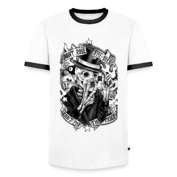 Squelette avec des cartes - T-shirt contrasté Homme - blanc/noir - Devant - AI Model Female 172 light (172cm) & AI Model Male 178 dark (178cm)