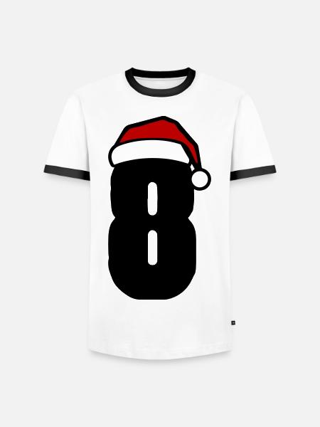8 Numéro de Noël - T-shirt contrasté Homme - blanc/noir
