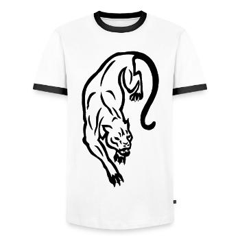 Schwarze Panther-Silhouette - Männer Kontrast-T-Shirt - Weiß/Schwarz - Vorne - AI Model Female 172 light (172cm) & AI Model Male 178 dark (178cm)