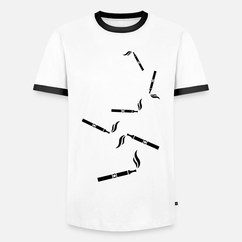 E-Zigarette Silhouette - Männer Kontrast-T-Shirt - Weiß/Schwarz