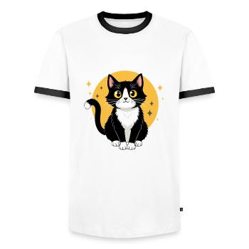 Smoking Femme Cat Lover Cadeau Cat Lover - T-shirt contrasté Homme - blanc/noir - Devant - AI Model Female 172 light (172cm) & AI Model Male 178 dark (178cm)