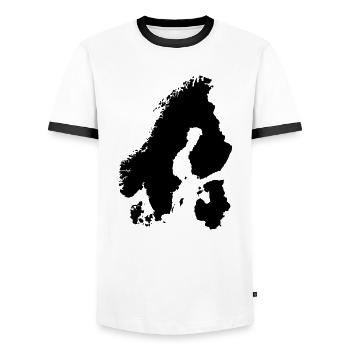 Skandinavien - Men's Ringer Shirt - white/black - Front - AI Model Female 172 light (172cm) & AI Model Male 178 dark (178cm)