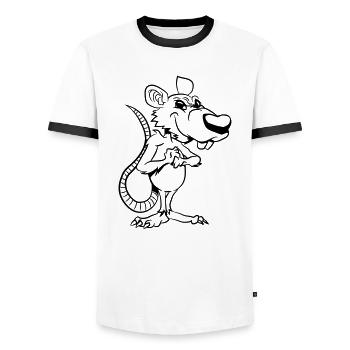 Rat nasty in common - Men's Ringer Shirt - white/black - Front - AI Model Female 172 light (172cm) & AI Model Male 178 dark (178cm)