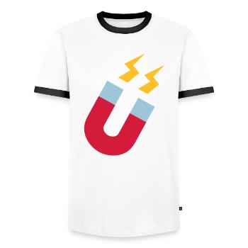 Magnet - Men's Ringer Shirt - white/black - Front - AI Model Female 172 light (172cm) & AI Model Male 178 dark (178cm)