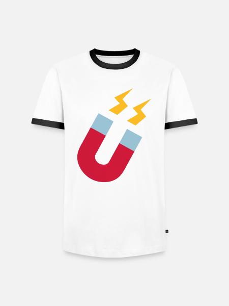 Magnet - Men's Ringer Shirt - white/black