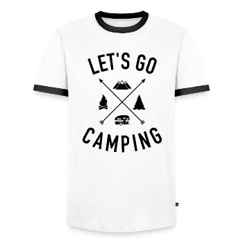 Caravane - T-shirt contrasté Homme - blanc/noir - Devant - AI Model Female 172 light (172cm) & AI Model Male 178 dark (178cm)