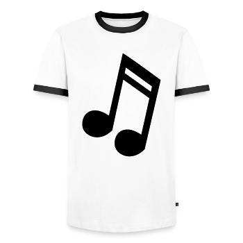 Note 16th Music Tones Gift Idea - Men's Ringer Shirt - white/black - Front - AI Model Female 172 light (172cm) & AI Model Male 178 dark (178cm)
