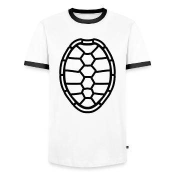 muster schildkrötenpanzer design logo comic cartoo - Männer Kontrast-T-Shirt - Weiß/Schwarz - Vorne - AI Model Female 172 light (172cm) & AI Model Male 178 dark (178cm)