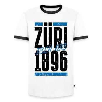 Züri - Männer Kontrast-T-Shirt - Weiß/Schwarz - Vorne - AI Model Female 172 light (172cm) & AI Model Male 178 dark (178cm)