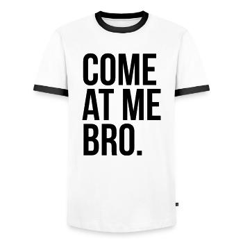 come at me bro - Männer Kontrast-T-Shirt - Weiß/Schwarz - Vorne - AI Model Female 172 light (172cm) & AI Model Male 178 dark (178cm)