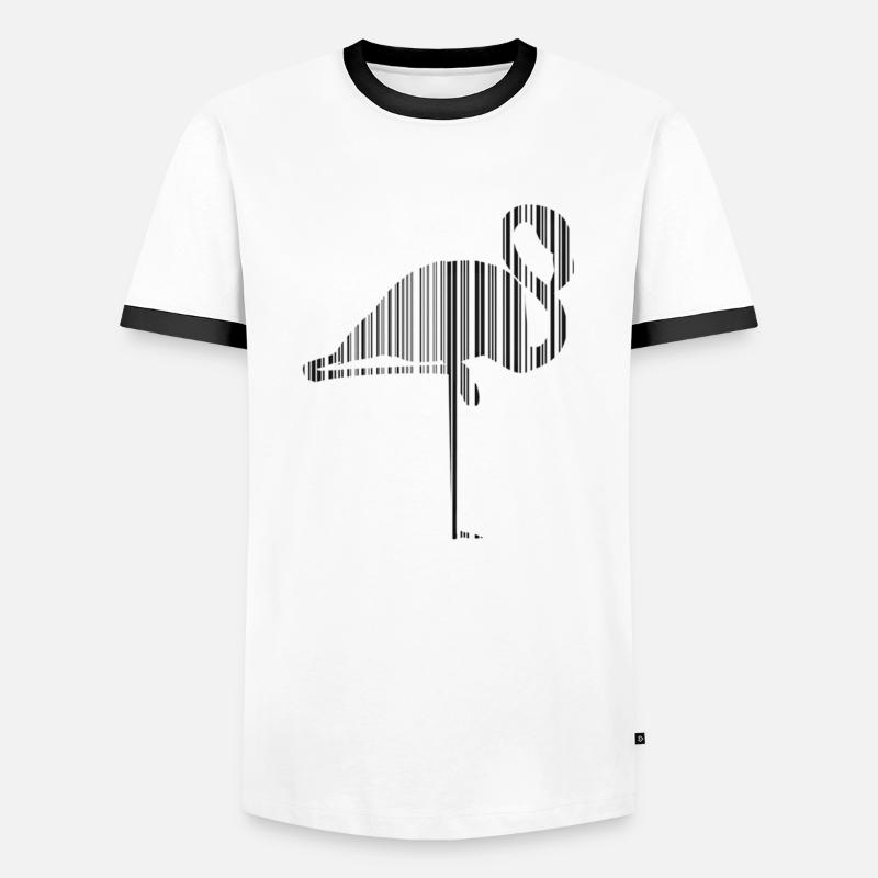 Fla:mingo Barcode - Männer Kontrast-T-Shirt - Weiß/Schwarz