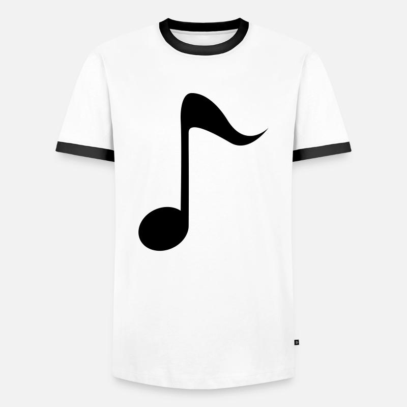 Note - Männer Kontrast-T-Shirt - Weiß/Schwarz