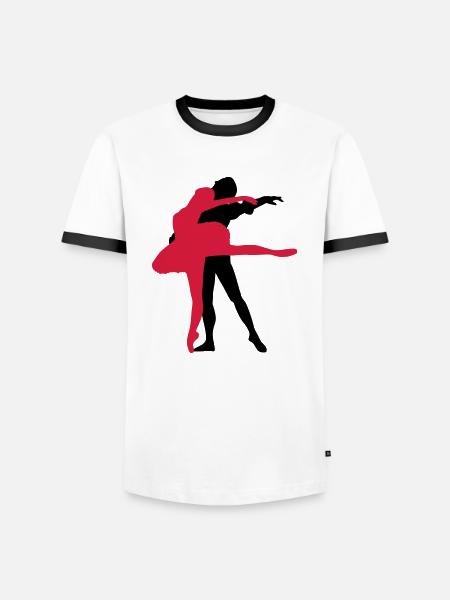 Vector Ballet dancer Silhouette - Men's Ringer Shirt - white/black