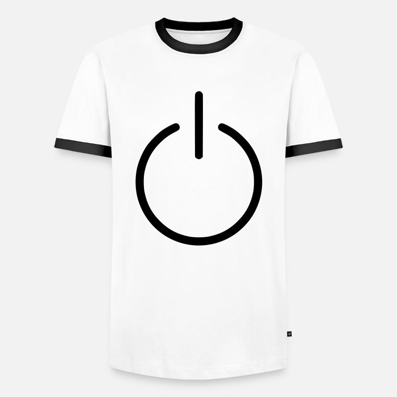 power button - Männer Kontrast-T-Shirt - Weiß/Schwarz