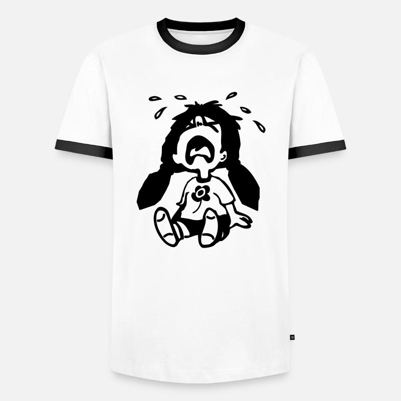 heulsuse - Männer Kontrast-T-Shirt - Weiß/Schwarz