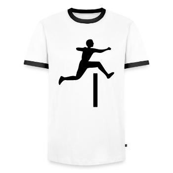 hurdling Hurdle race - Men's Ringer Shirt - white/black - Front - AI Model Female 172 light (172cm) & AI Model Male 178 dark (178cm)