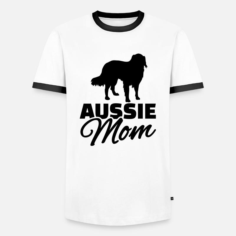 Aussie - Männer Kontrast-T-Shirt - Weiß/Schwarz