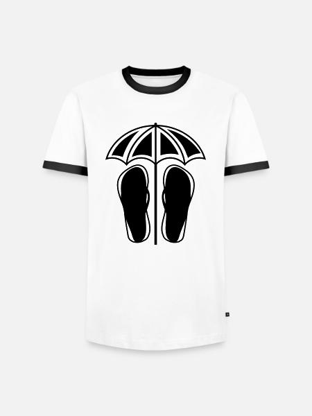 flipflops schirm - Männer Kontrast-T-Shirt - Weiß/Schwarz